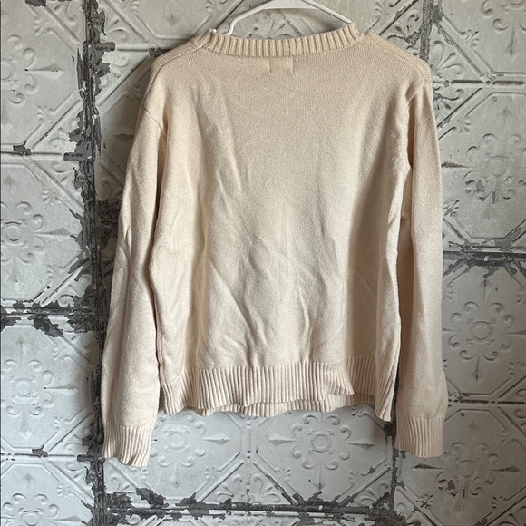 Cat Design Crew Neck Sweater - Cream - Picture 5 of 6